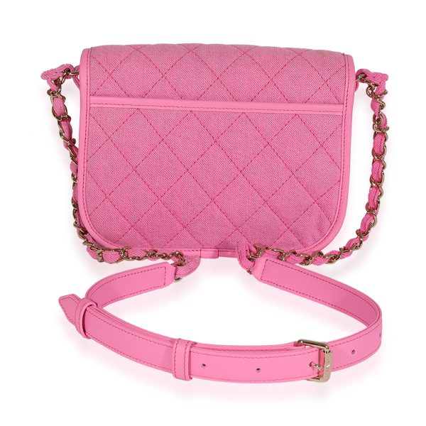 123497 pv fb617694 1bbf 4578 b723 f69ad9410f4b Chanel Pink Quilted Denim Small Messenger