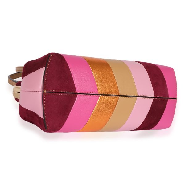 123498 clasp bae0af7a e18b 4919 9f28 c9e046f2bcda Fendi Multicolor Stripe Leather Suede Small First Bag