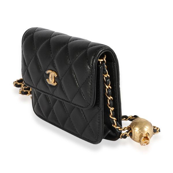 123528 sv f39f8de9 c5e6 41f6 b36f 4bc4a6baf41e Chanel Black Quilted Lambskin Pearl Crush Clutch With Chain