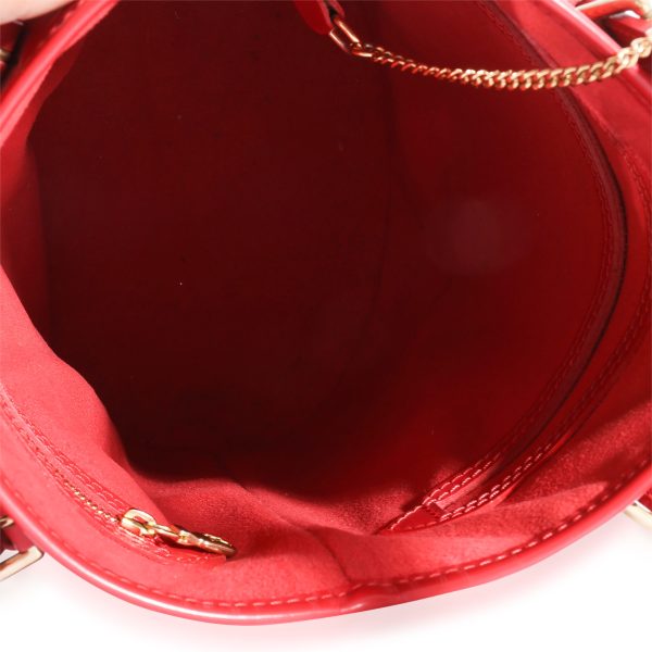 123549 clasp Louis Vuitton Red Epi Leather Petit Bucket