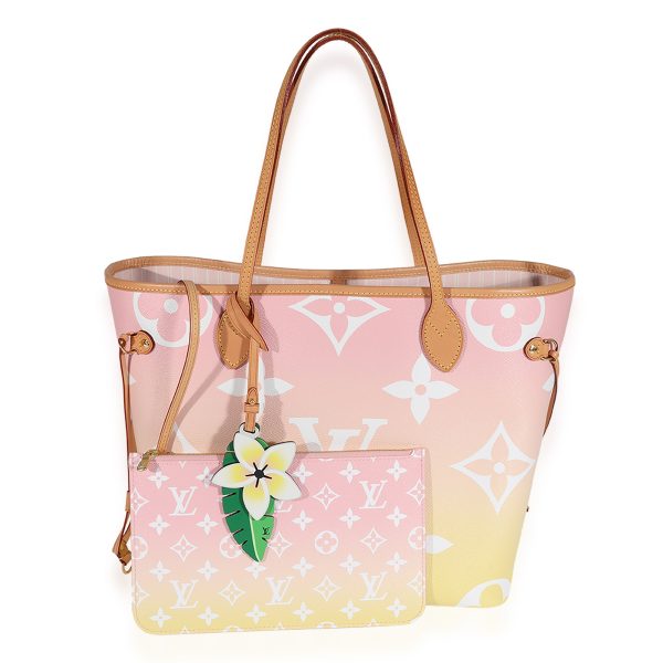 123558 bv Louis Vuitton Pink Yellow Monogram Giant By The Pool Neverfull MM