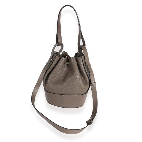 123673 bv Loewe Taupe Grained Calfskin Small Balloon Bucket Bag