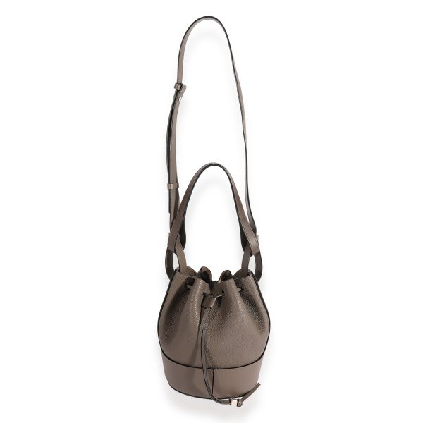 123673 clasp Loewe Taupe Grained Calfskin Small Balloon Bucket Bag