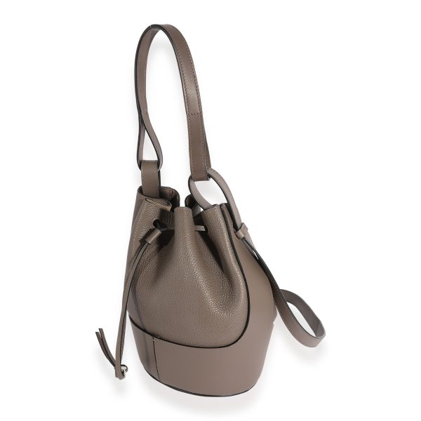 123673 sv Loewe Taupe Grained Calfskin Small Balloon Bucket Bag