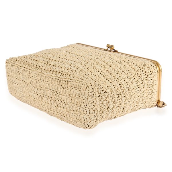 123682 box Saint Laurent Naturel Raffia Crochet Medium Fanny Chain Bag