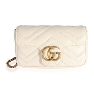 123698 fv 71de0bd4 cee2 4d25 9e7b fe3b0554b9c8 GUCCI GG Marmont Canvas Leather Shoulder Bag Beige Black