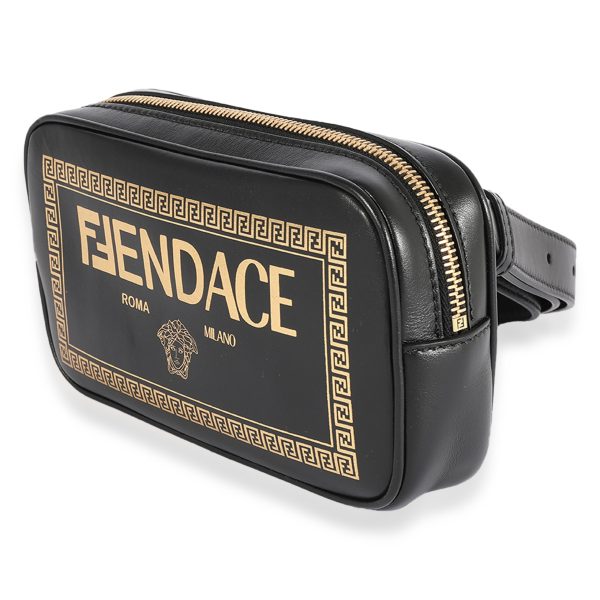 123701 sv 05f6ce02 d943 419a a025 062b0f44f5bb Fendi x Versace Fendace Black Logo Print Camera Case