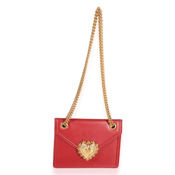 123708 bv adda4e41 f84c 4db3 a07c d710fd51f71d Dolce Gabbana Red Leather Devotion Crossbody