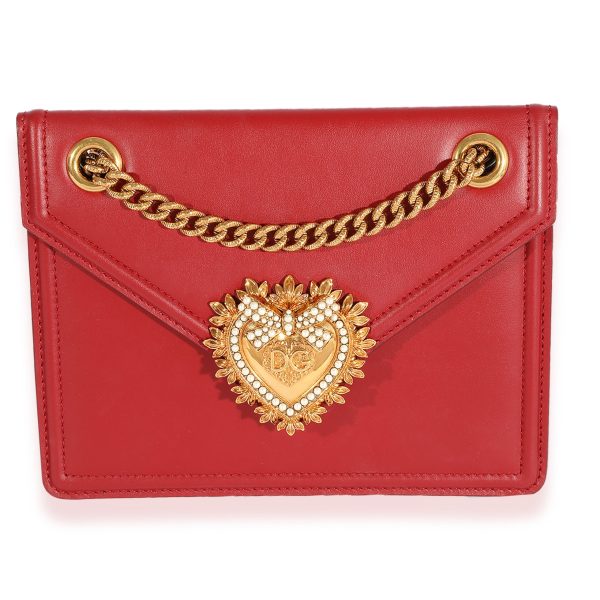 123708 fv c44e7bbe f3a6 4cc8 bee1 1a2bc886471f Dolce Gabbana Red Leather Devotion Crossbody