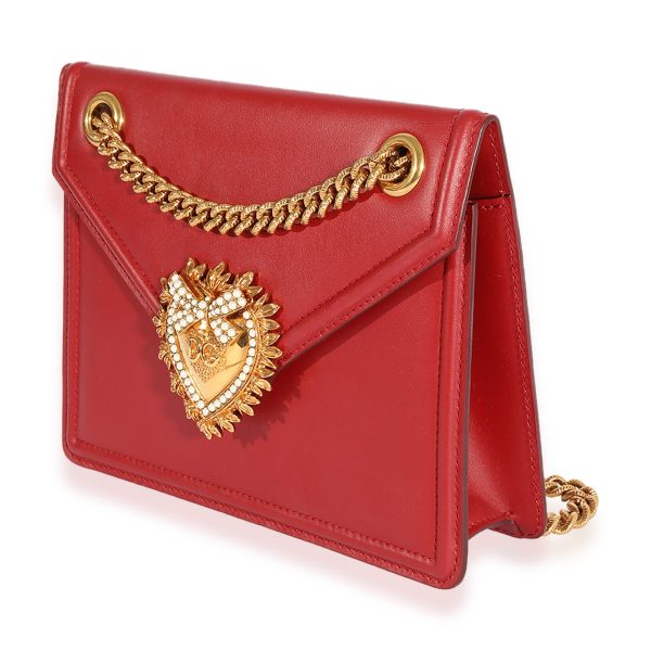 123708 sv 67542036 2bb5 4058 8524 542fe0bcfd99 Dolce Gabbana Red Leather Devotion Crossbody