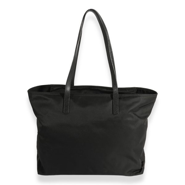 123715 pv 98f9bf7f 01b5 49f4 bdf1 392c1ceffba8 Prada Black Nylon Saffiano Shopping Tote