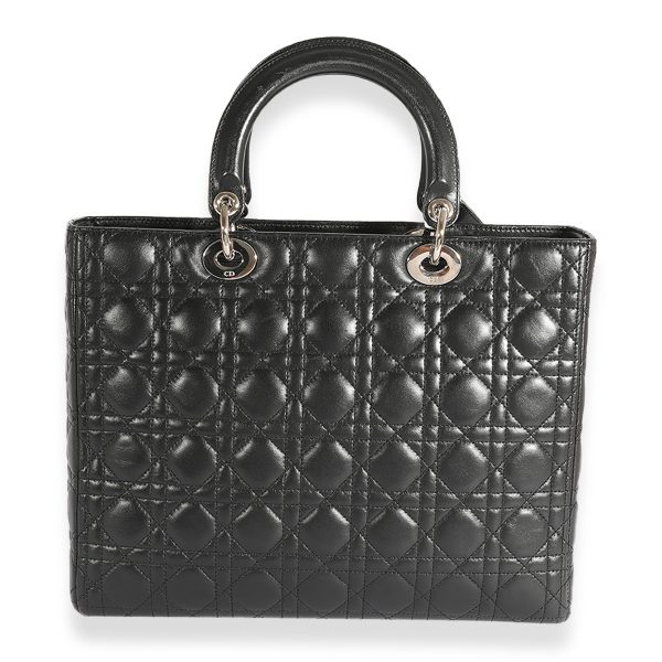 123900 pv Christian Dior Black Cannage Lambskin Large Lady Dior Tote