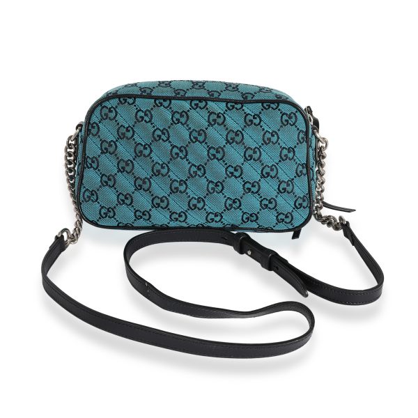 123927 bv 8d96aeaf bafa 4b9d a461 76738884d835 Gucci Blue GG Matelassé Denim Small Marmont Shoulder Bag