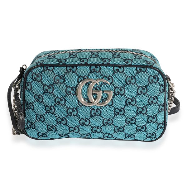 123927 fv 3825692b fb8a 4b4b 958b edd232bfdb91 Gucci Blue GG Matelassé Denim Small Marmont Shoulder Bag