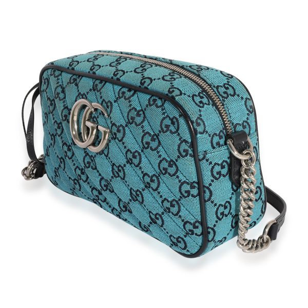 123927 sv 63857b87 f3f5 49c6 82ab 5ec60d7b1084 Gucci Blue GG Matelassé Denim Small Marmont Shoulder Bag