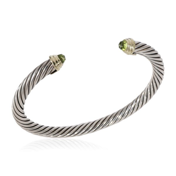 123932 av David Yurman Cable Classic Peridot Bracelet in 14k Yellow GoldSterling Silver