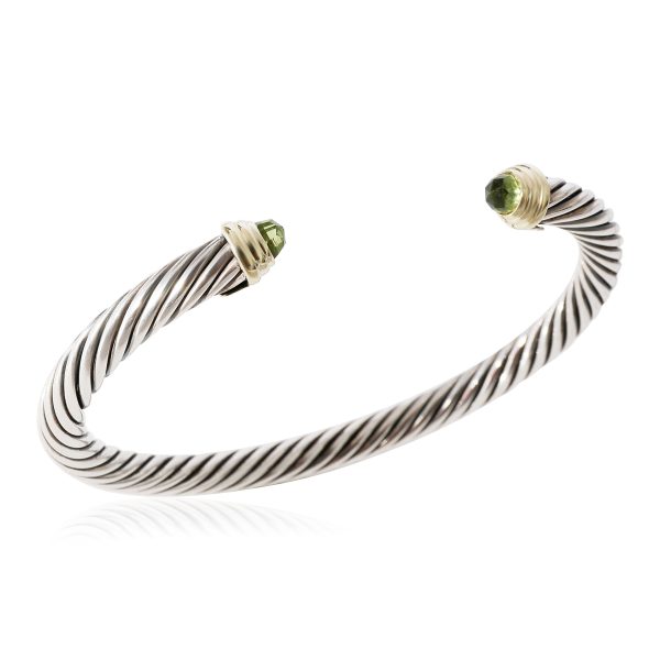 123932 bv David Yurman Cable Classic Peridot Bracelet in 14k Yellow GoldSterling Silver