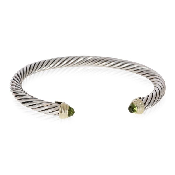 123932 fv David Yurman Cable Classic Peridot Bracelet in 14k Yellow GoldSterling Silver