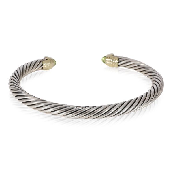 123932 pv David Yurman Cable Classic Peridot Bracelet in 14k Yellow GoldSterling Silver