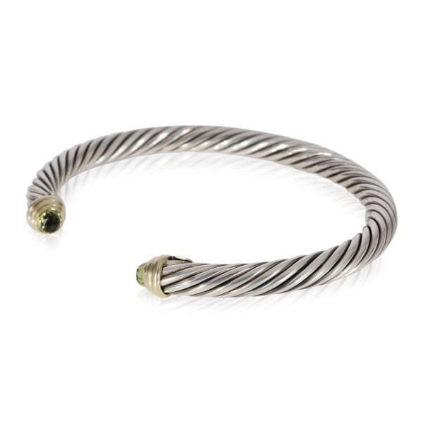 123932 sv David Yurman Cable Classic Peridot Bracelet in 14k Yellow GoldSterling Silver