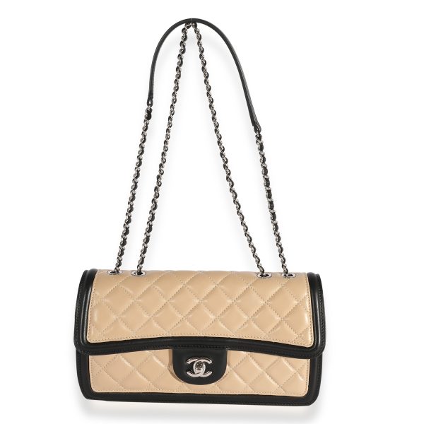 124000 clasp b4c9a8c4 d651 40b5 a546 fc75ba6af2f2 Chanel Tricolor Quilted Lambskin Medium Graphic Flap Bag