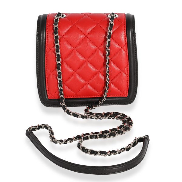 124001 bv Chanel Tricolor Quilted Lambskin Mini Graphic Flap Bag