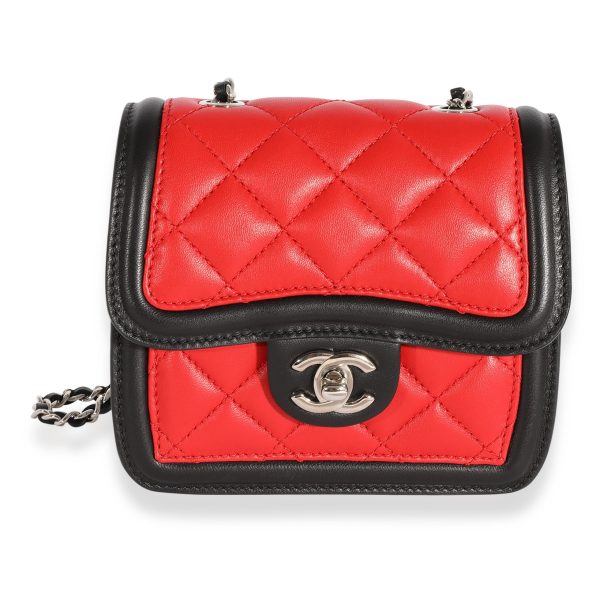 124001 fv Chanel Tricolor Quilted Lambskin Mini Graphic Flap Bag