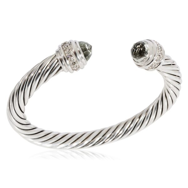 124018 bv David Yurman Cable Classic Prasiolite Diamond Bracelet in Sterling Silver