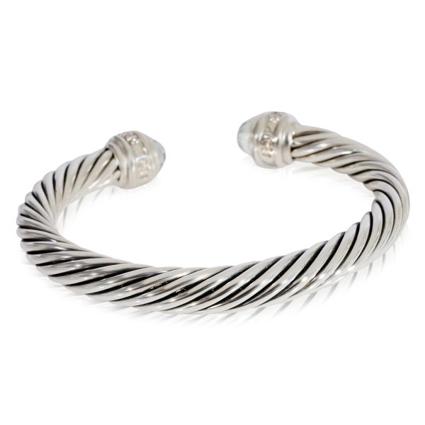 124018 pv David Yurman Cable Classic Prasiolite Diamond Bracelet in Sterling Silver