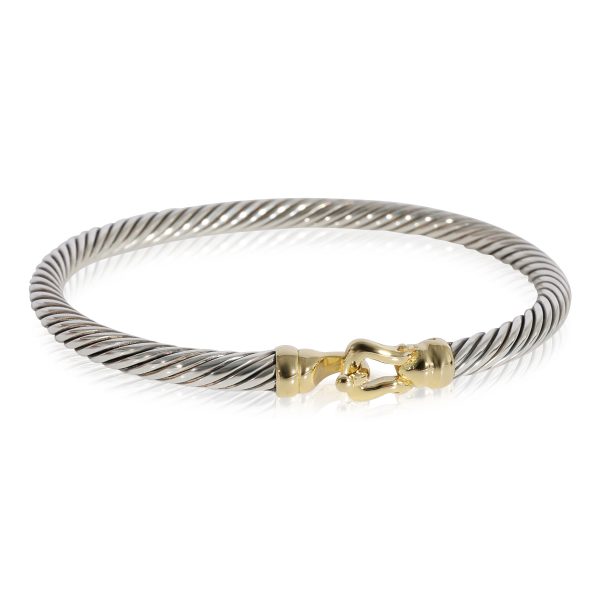 124038 fv David Yurman Buckle Bangle in 18K Yellow GoldSterling Silver