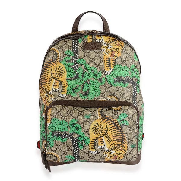 124051 fv Gucci GG Supreme Bengal Web Day Backpack