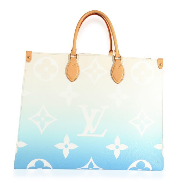 124063 bv Louis Vuitton Blue Monogram Giant By The Pool Onthego GM