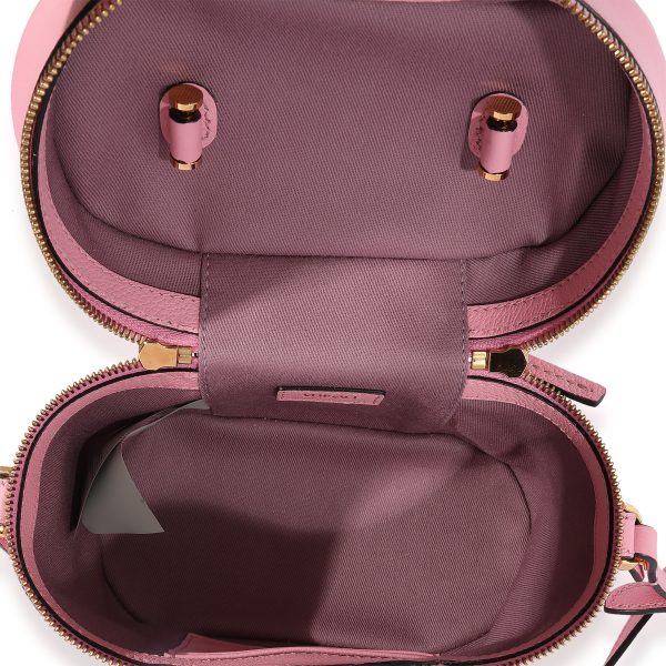 124069 ad1 Versace Pink Grained Leather Medusa Vanity Top Handle Bag