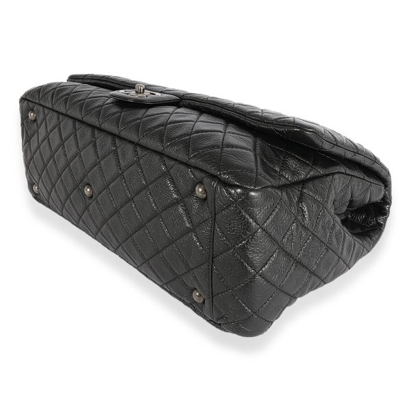 124170 box Chanel Black Quilted Calfskin Chanel Airlines XXL Travel Flap Bag