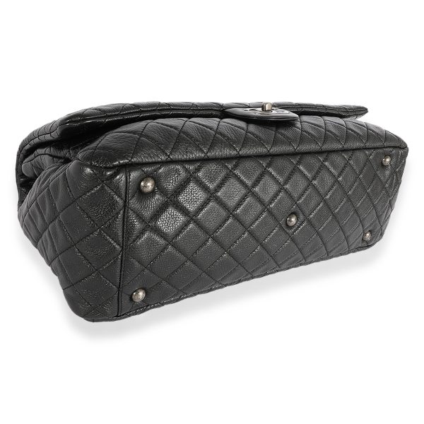 124170 clasp Chanel Black Quilted Calfskin Chanel Airlines XXL Travel Flap Bag