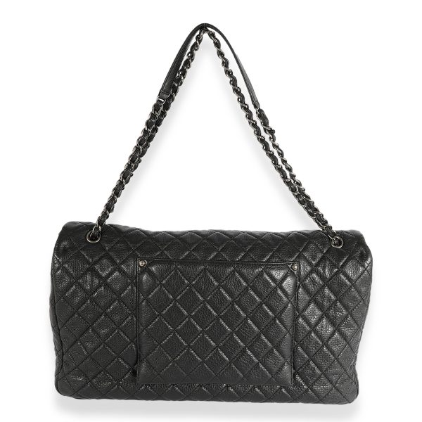 124170 pv Chanel Black Quilted Calfskin Chanel Airlines XXL Travel Flap Bag