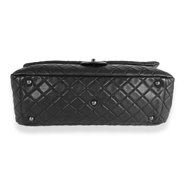 124170 stamp Chanel Black Quilted Calfskin Chanel Airlines XXL Travel Flap Bag