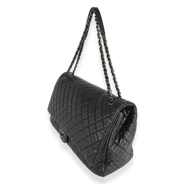 124170 sv Chanel Black Quilted Calfskin Chanel Airlines XXL Travel Flap Bag