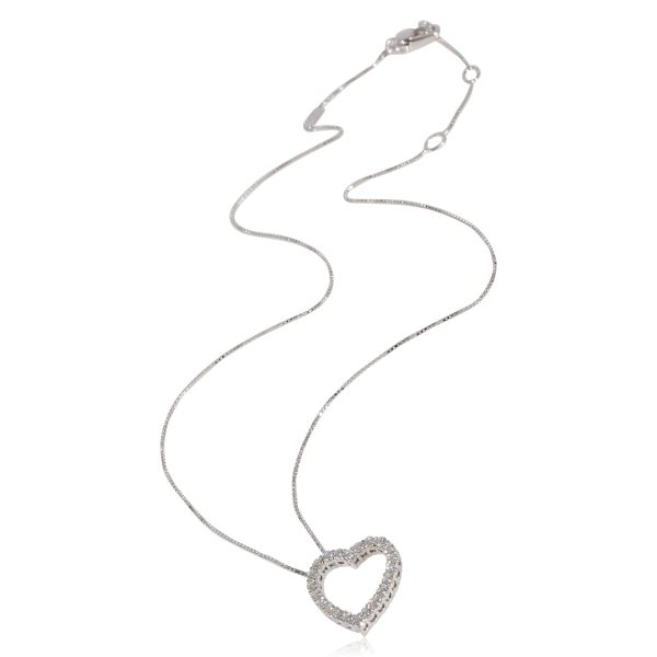 124226 bv Gucci 2003 FallWinter Diamond Heart Pendant in 18k White Gold 065 CTW