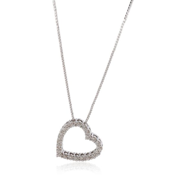 124226 fv Gucci 2003 FallWinter Diamond Heart Pendant in 18k White Gold 065 CTW