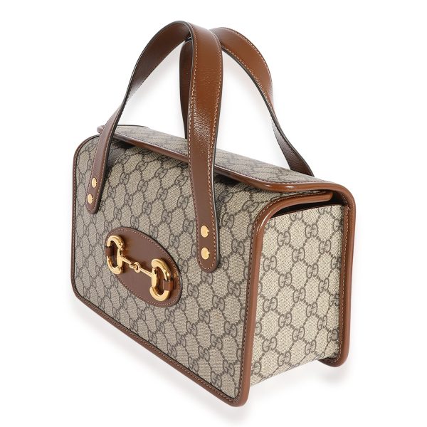 124243 sv a352bba8 b012 4219 b7b8 bc87384400a7 Gucci GG Supreme 1955 Horsebit Top Handle Bag