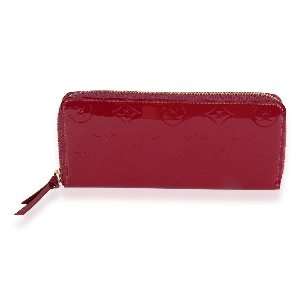 124292 fv Louis Vuitton Magenta Monogram Vernis Clémence Wallet