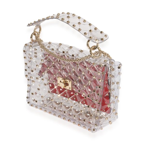 124348 sv 714598aa fce7 4840 9a10 7e9c234f1b6f Valentino Clear PVC Medium Rockstud Spike Bag