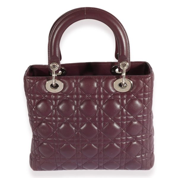 124434 bv 6197e3e1 1c2a 4f51 8d07 77e126801b94 Dior Purple Quilted Cannage Lambskin Medium Lady Dior Bag