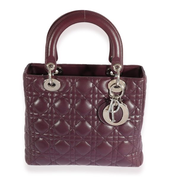 124434 fv 7479d65c c497 43be 80dd 5ebf4ebd3bae Dior Purple Quilted Cannage Lambskin Medium Lady Dior Bag