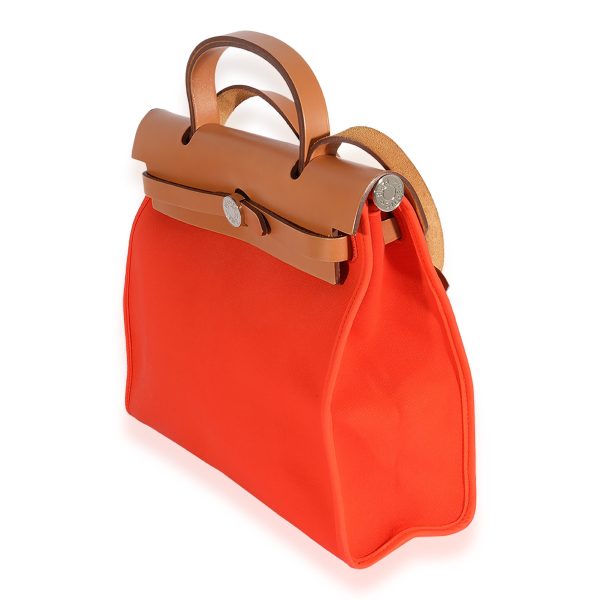 124480 sv c16750a8 f7d7 48c8 b832 d1a73e6597ab Hermès Orange Toile Natural Vache Hunter Herbag Zip 31 PHW