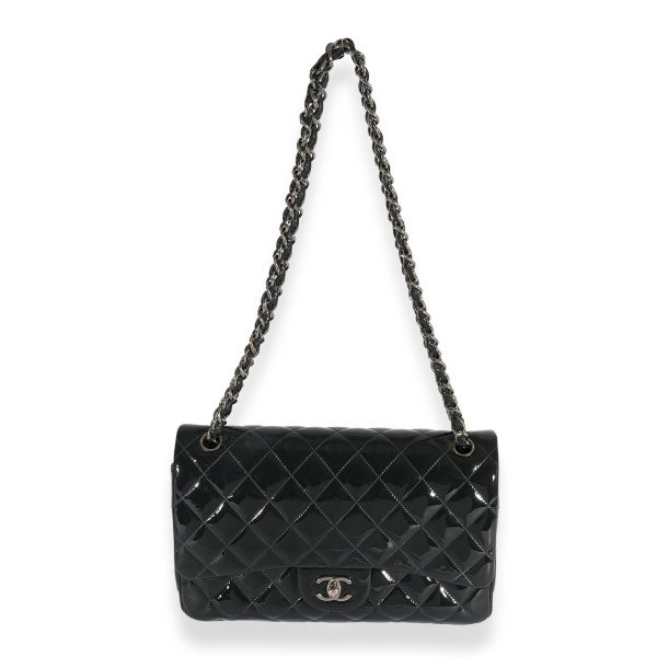 124489 av c339cd14 7224 4afe bf17 d8710a7323ce Chanel Navy Quilted Patent Leather Jumbo Classic Double Flap Bag