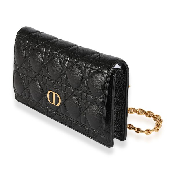 124490 pv Dior Black Quilted Cannage Leather Caro Belt Pouch