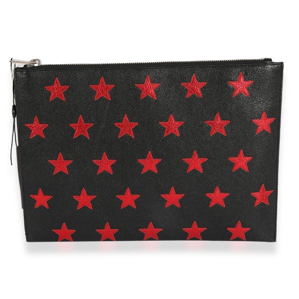 124506 fv 233e4ce5 95e7 421d 9448 c513f2c9c0bf Saint Laurent Black Red Leather Star Clutch