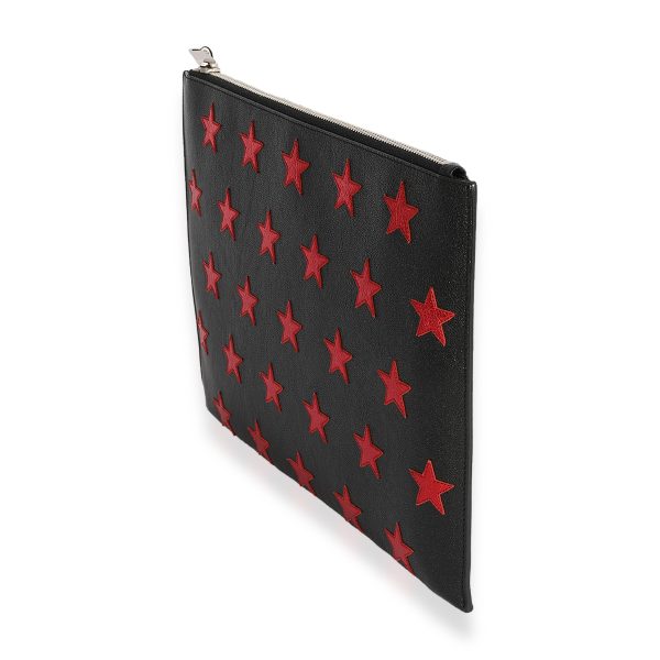 124506 sv d9ef3d80 312a 4c80 9853 4c3824e02ef1 Saint Laurent Black Red Leather Star Clutch